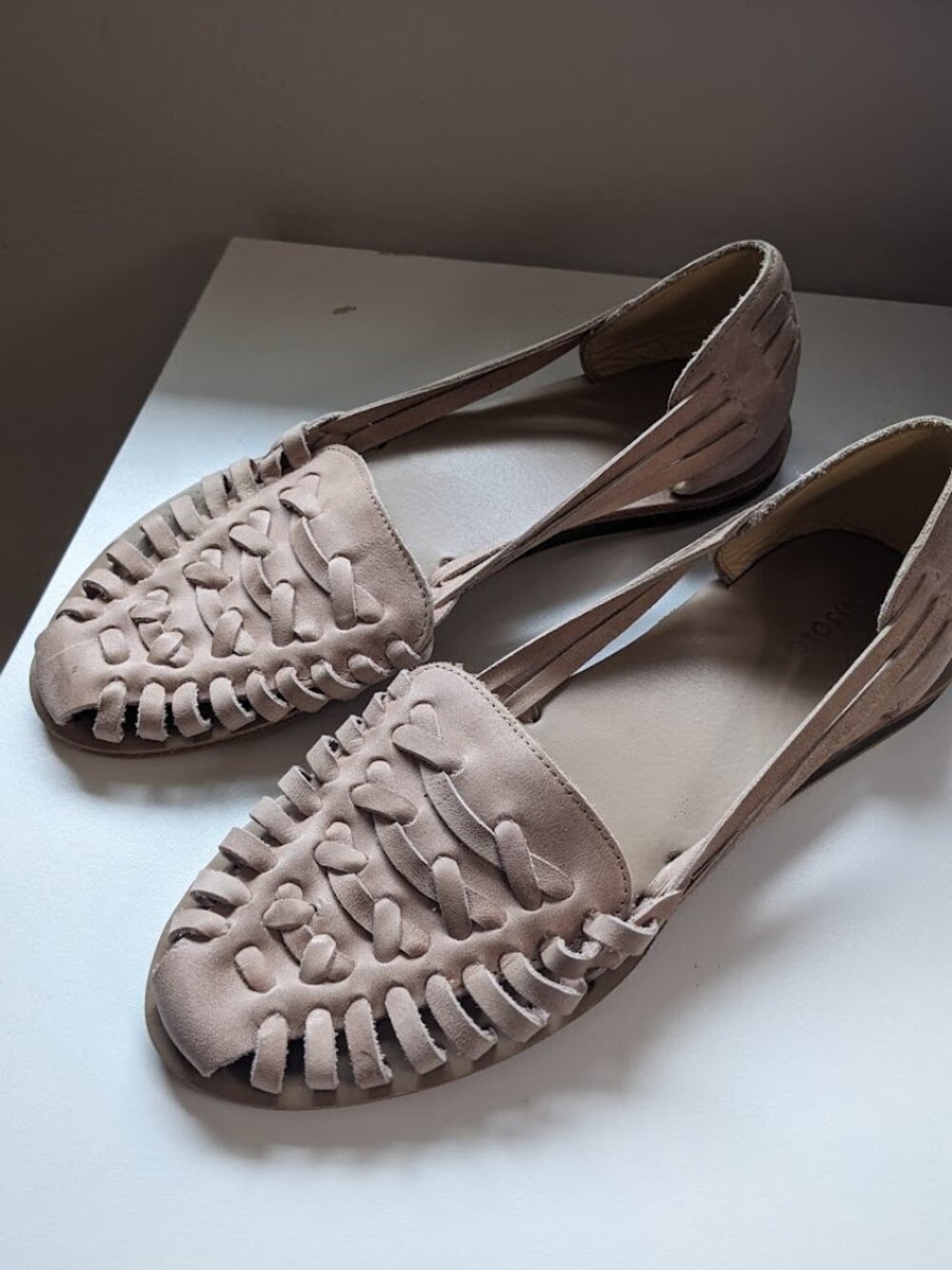 Nisolo Huarache Sandals Women's 10 Desert Rose Woven Flats